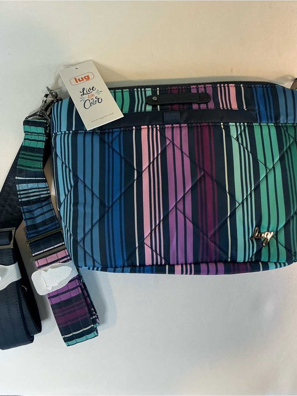 lug Flare Multistripe Quilted Stripe Crossbody Purse Bag NWT
